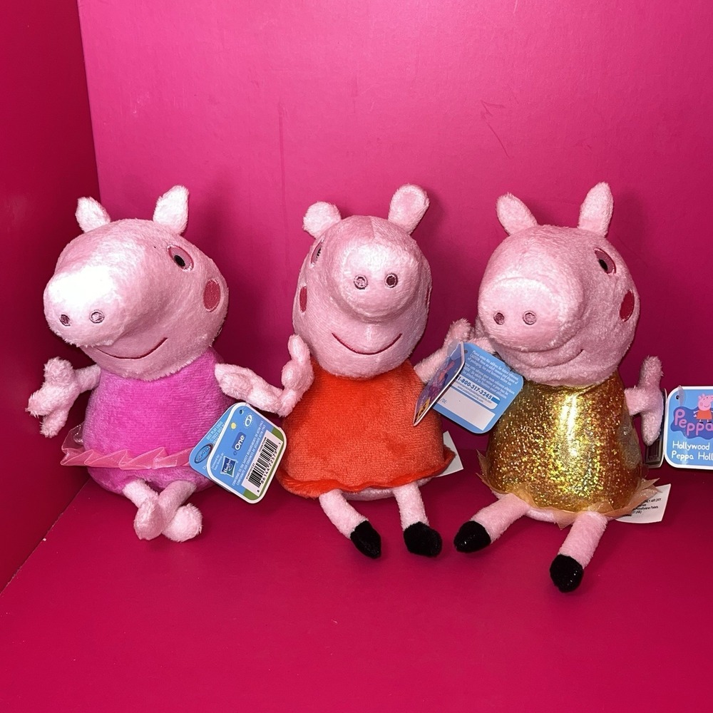 NWT - Set Of 3 - 7in‎ Plush Peppa, Hollywood & Ballet Peppa Pig Plush